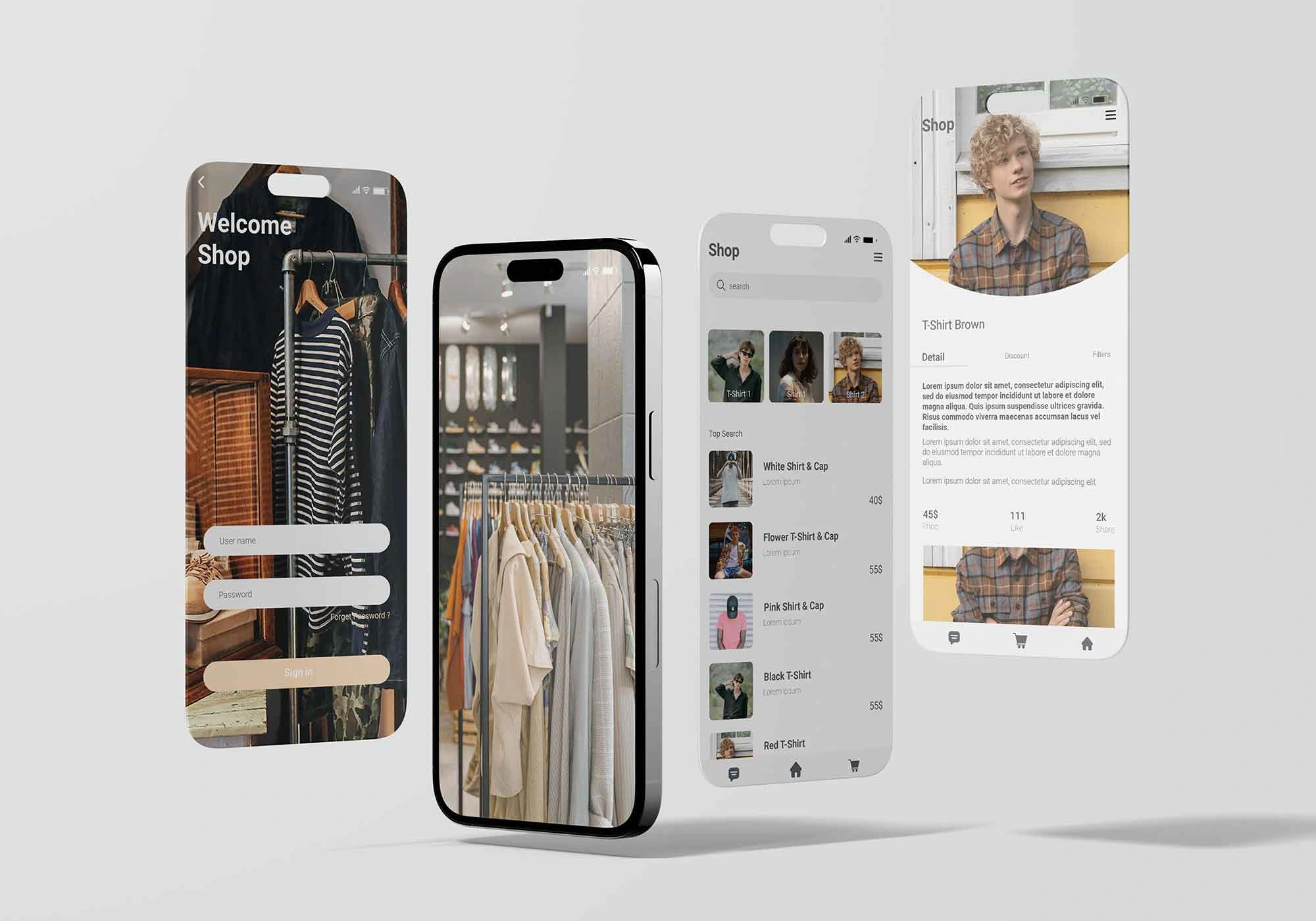 一线天手机客户端界面展示